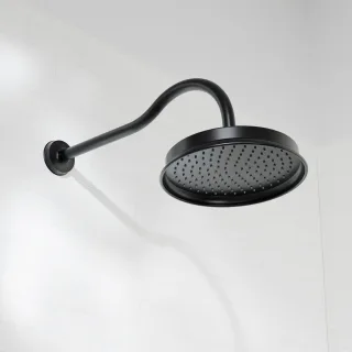 Steinberg Serie 350 Kopfbrauseset Ø 225mm inkl. Brausearm Wandmontage, mit Easy Clean, matt black, 3 350 1680 S