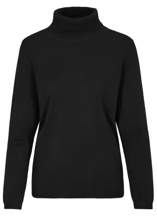 CLARINA - NOS Rollkragen-Pullover, uni 900 schwarz - Gr. - 40
