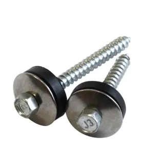 Edelstahlschrauben V2A 6,5 x 50 mm mit 25 mm Edelstahlscheibe und EPDM Pilzdichtung-100Stk. / Pack.