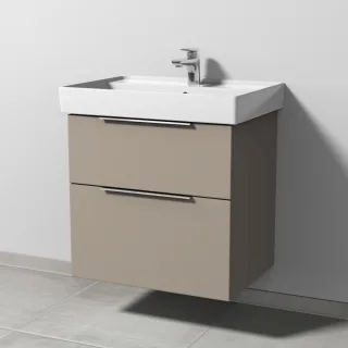 Sanipa 3way Waschtischunterbau zu Villeroy & Boch Collaro Waschtisch mit 2 Auszügen, Sandgrau-Matt UF83567