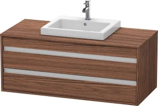 Duravit Ketho Konsolenwaschtischunterbau wandhängend Nussbaum dunkel Matt 1200x550x496 mm - KT675602 KT675602121