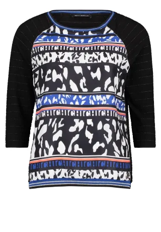 Betty Barclay - Blusenshirt schwarz/blau - Gr. - 38