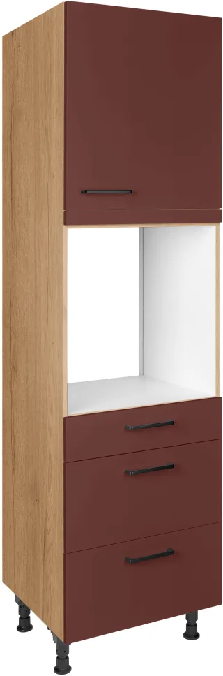 nobilia Backofenumbauschrank ""Easytouch", Ausrichtung wählbar, mit Schublade und zwei Auszügen und" einer Tür, vormontiert, Breite/Höhe: 60/216,6 cm
