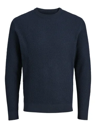 JACK&JONES - JPRBLAREAGAN KNIT CREW NECK LN dark navy - Gr. - XL