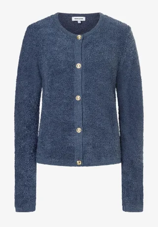 MORE & MORE - Strickjacke mit Knöpfen blau - Gr. - 44