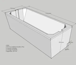 Neuesbad Wannenträger für Kaldewei Saniform Plus/Star Nr.374/338 175x75 SW11199