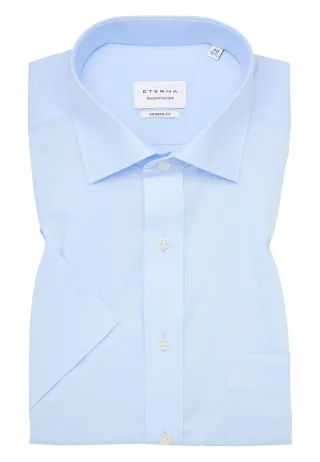 ETERNA - Original Shirt Popeline Kurzarm hellblau - Gr. - 41/Kurzarm