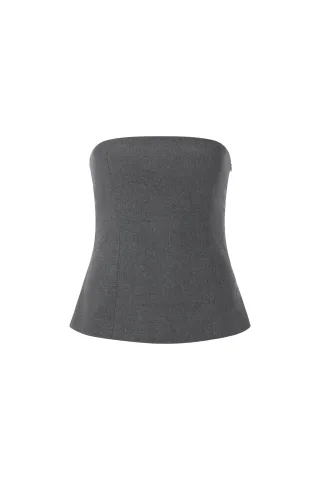 Rich & Royal - Flanel Top grey melangé - Gr. - 34