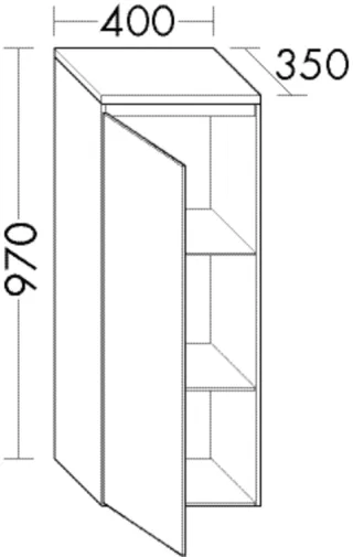Burgbad Halbhochschrank YSO PG1 Matt 970x400x350 Sand Matt, UHHE040LF2121 UHHE040LF2121