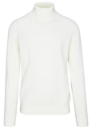 COMMANDER Finest Clothing - Rollkragen Pullover, uni snow white - Gr. - L