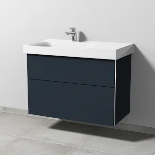 Sanipa 3way Waschtischunterbau zu Geberit Xeno2 Waschtisch mit 2 Auszügen, Marine-Matt BP6621R