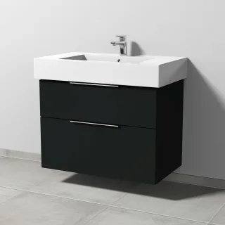 Sanipa 3way Waschtischunterbau zu Duravit Vero Waschtisch mit 2 Auszügen, Vulkan-Matt UP7181V