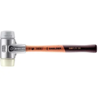 HALDER SIMPLEX - Schonhammer mit Aluminiumgehäuse und hochwertigem Holzstiel, TPE-mid / Nylon - 3138.050
