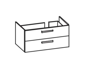 Artiqua 411 Waschtischunterschrank für P3 Comforts 233410 Becken rechts Sanremo Eiche quer NB, 411-W 411-WU2L-D65-7144-428