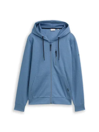 Tom Tailor - Hoodie Sweatjacke blue white blue fine stripe - Gr. - M