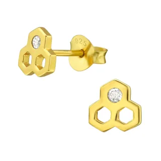 Bienenwaben Ohrringe aus 925 Silber