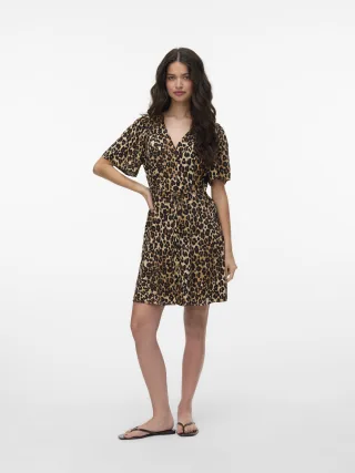 VERO MODA - VMALBA SS SHORT DRESS WVN NOOS tigers eye - Gr. - XS
