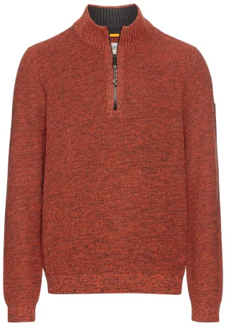camel active - Stricktroyer aus Baumwollmix brick red - Gr. - XL