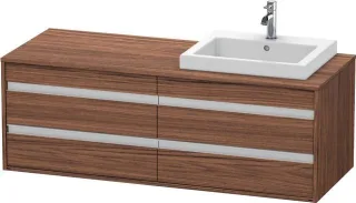 Duravit Ketho Konsolenwaschtischunterbau wandhängend Nussbaum dunkel Matt 1400x550x496 mm - KT6757R2 KT6757R2121