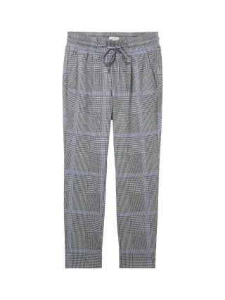 Tom Tailor - Loose Fit Hose im Karomuster navy blue check - Gr. - 46/28