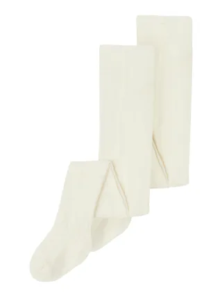 NAME IT - NKNPANTYHOSE RIB 2P NOOS white alyssum - Gr. - 146/152