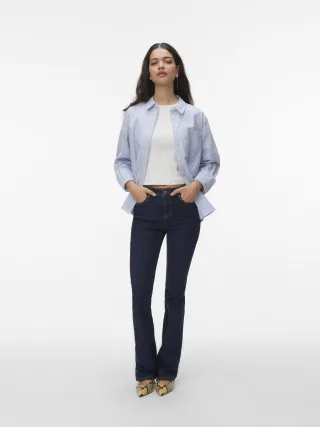 VERO MODA - VMINGE L/S SHIRT WVN BTQ palace blue - Gr. - M