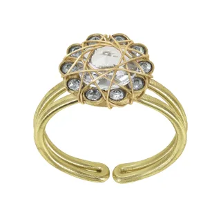 konplott - Ring - 70s Circles weiß/gold