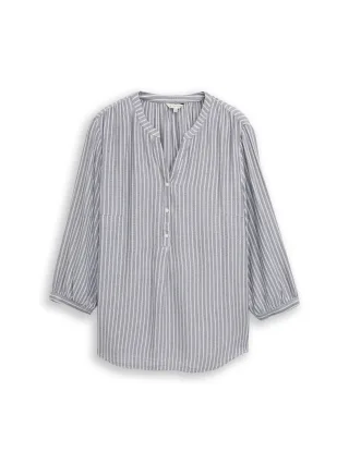 Tom Tailor - Plus Size - Bluse mit Streifenmuster navy white stripe - Gr. - 50