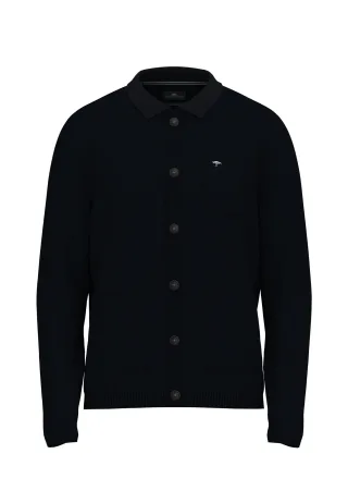 FYNCH-HATTON - Cardigan, Buttoned, Structure navy - Gr. - XXL