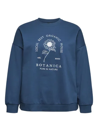 VERO MODA CURVE - VMCULLA TRINA LS SWEAT BOX JRS CUR Dark Denim - Gr. - XL-52/54