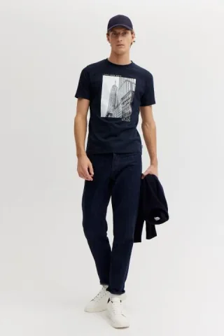 BASEFIELD - Rundhals T-Shirt 1/2 Arm night blue - Gr. - M
