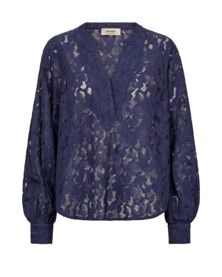 MOS MOSH - MMYen River Lace Blouse crown blue - Gr. - XS