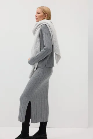 THE FASHION PEOPLE - Skirt graphite melange - Gr. - S