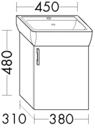 Burgbad Waschtischunterschrank Sys30 PG4 Sana 480x380x310 Lichtgrau Ultramatt, WWJF038RF5769 WWJF038RF5769