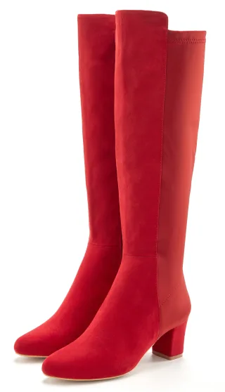 LASCANA Stiefel mit Stretcheinsatz und Langschaft, Stiefelette, Langer Stiefel VEGAN