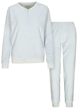 IN LINEA - Da.-Pyjama Frottee softblue/silver - Gr. - 48