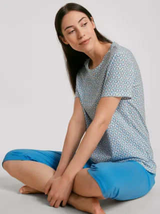 CALIDA - WOMEN 3/4 Pyjamas azurit blue - Gr. - XS
