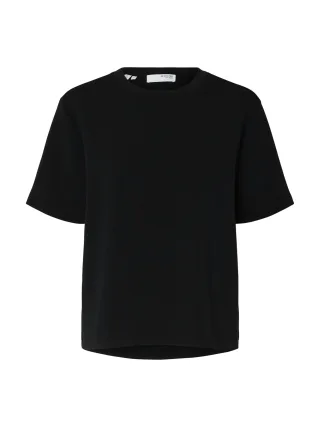 SELECTED WOMEN - SLWTENNY SS BOXY O-NECK TEE NOOS Black - Gr. - XL