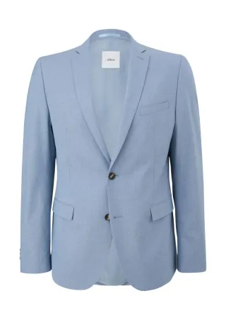 s.Oliver BLACK LABEL - Slim: Sakko aus Viskosemix blau - Gr. - 48