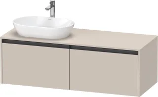 Duravit Ketho.2 Konsolenwaschtischunterbau wandhängend Taupe Matt 1400x550x459 mm - K24888L91910000 K24888L91910000