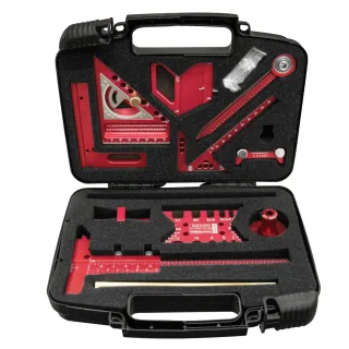 10pcs Aluminum Alloy Woodworking Square Kit CNC Laser Engraved Multi-Angle Ruler Compass Scriber Tenon Gauge Sharpening
