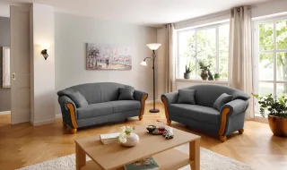 Home affaire 2-Sitzer "Milano Vintage" mit Federkern, Bezug in Lederoptik, incl. Zierkissen