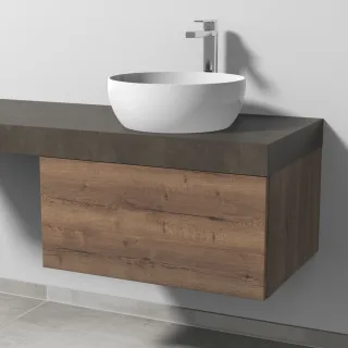 Sanipa Waschtischunterbau mit Auszug 2morrow (P2322) 340x700x520 Eiche-Tabak P232250