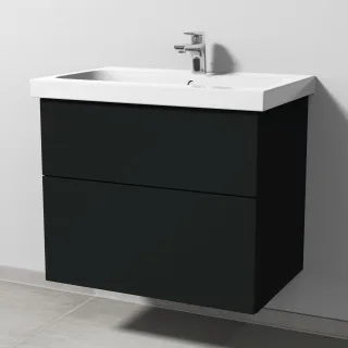 Sanipa 3way Waschtischunterbau zu Geberit iCon Light Waschtisch mit 2 Auszügen, Vulkan-Matt SP5741V