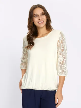 Lady 3/4-Arm-Shirt "Spitzen-Shirt" 1 tlg.