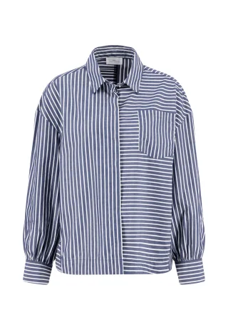 FYNCH-HATTON - BLOUSE ASYM STRIPE aura blue - Gr. - 42