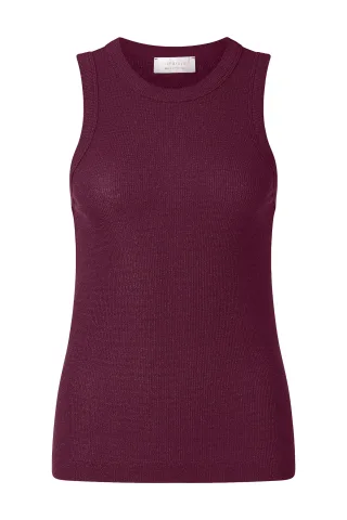 Rich & Royal - EV Glam Rib Top ruby glow - Gr. - S