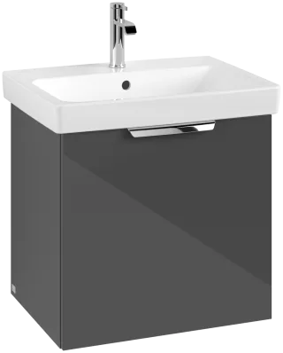 Villeroy & Boch Set LineUp 600mm mit Spiegelschrank Glossy Grey S00805FPR1