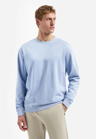 No Excess - Sweater Crewneck French Terry Garment Dyed blue - Gr. - XL