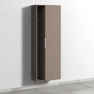 Sanipa 3way Stauraumschrank mit 1 Tür und offenen Fächern, Taupe-Matt UP1811T